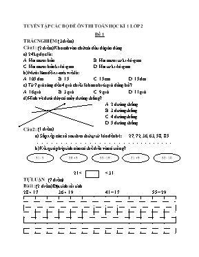 Tuyển tập các bộ đề ôn thi học kì I Toán lớp 2